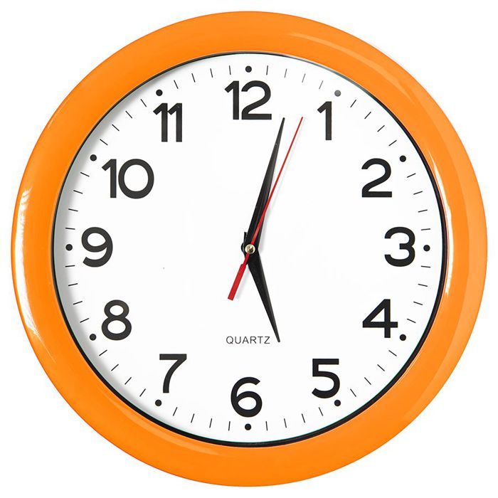 оранжевые настенные часы промо с логотипом