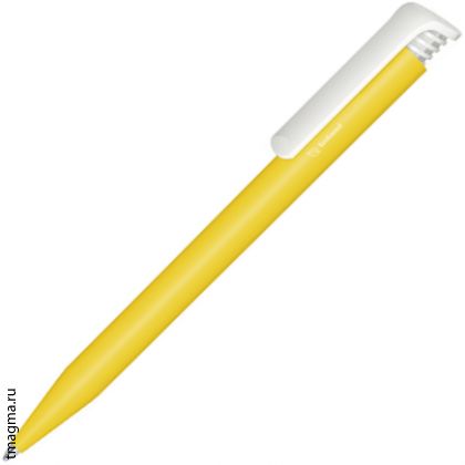 ручка Сенатор с логотипом, SENATOR Super-Hit Bio, желтая/белая