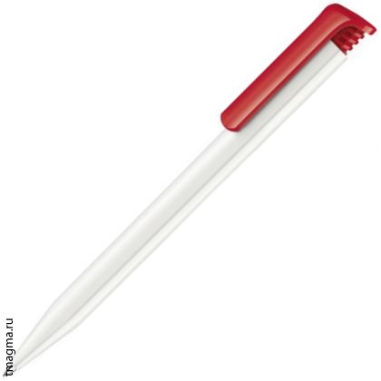 ручка Сенатор с логотипом, SENATOR Super-Hit Basic Polished, белая/красная