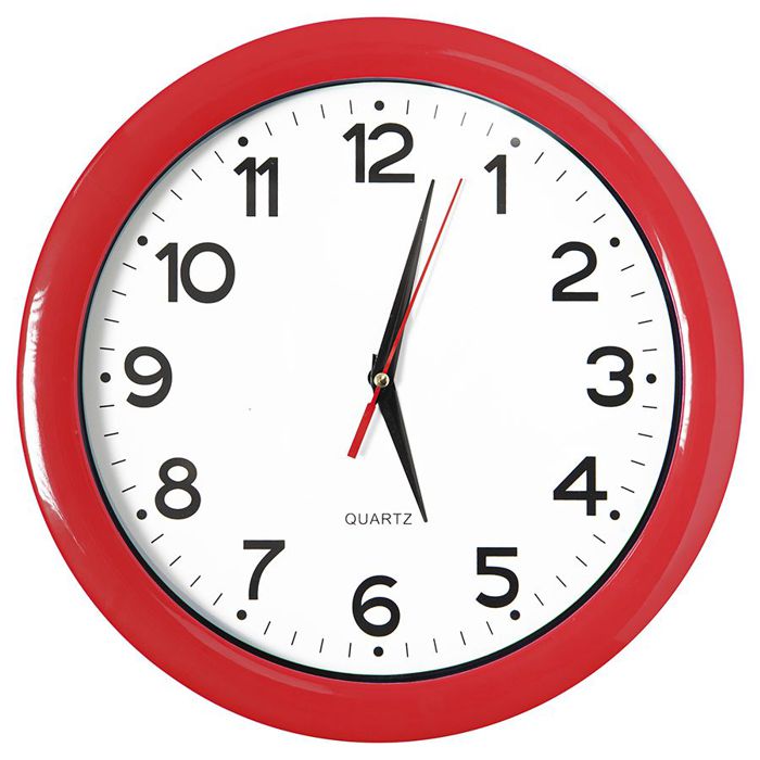 красные настенные часы промо с логотипом