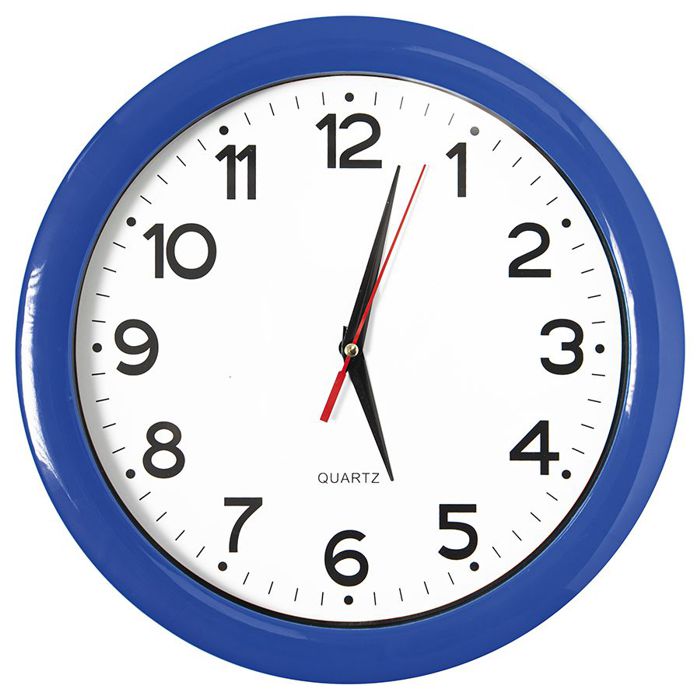 синие настенные часы промо с логотипом