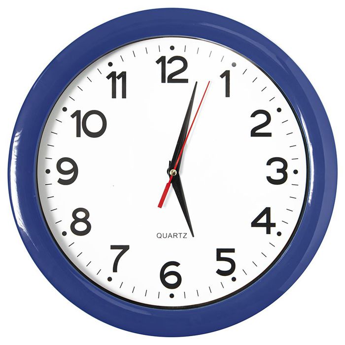 темно-синие настенные часы промо с логотипом