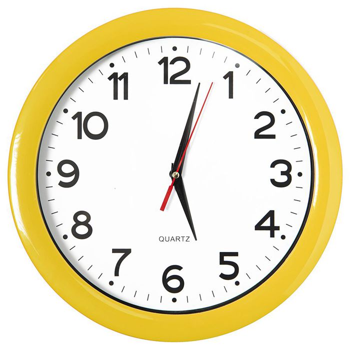 желтые настенные часы промо с логотипом