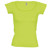 Женская футболка светло-зеленого цвета, глубокий вырез, 100% хлопок, нанесение логотипа шелкографией