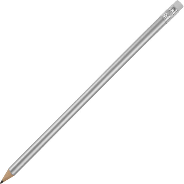 Деревянный карандаш серебристого цвета с черным грифелем