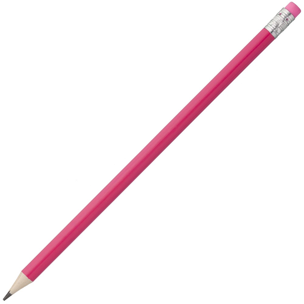 Печать на карандаше розового цвета с розовым ластиком