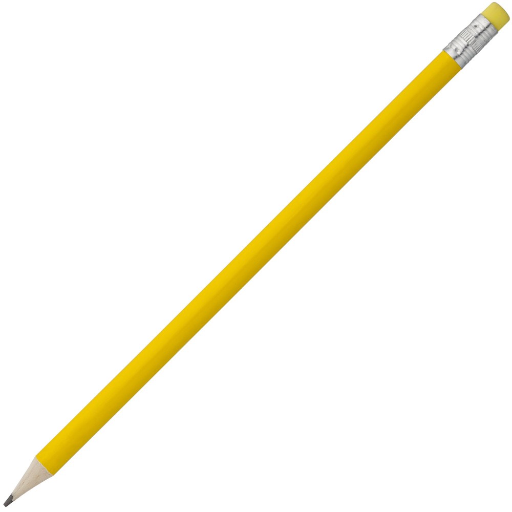 Печать логотипа на желтом карандаше с желтым ластиком