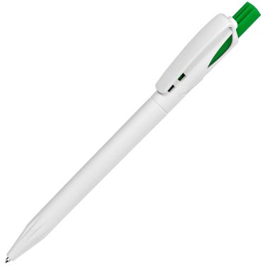Шариковая ручка, белый/ярко-зеленый