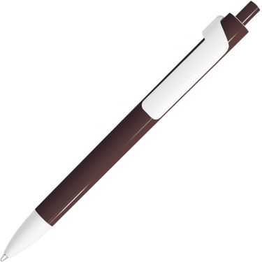 Шариковая ручка, шоколадный/белый