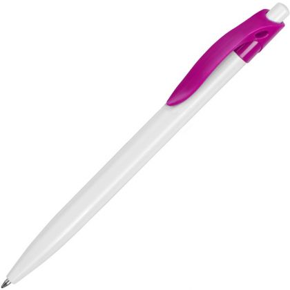 Шариковая ручка, белый/фуксия