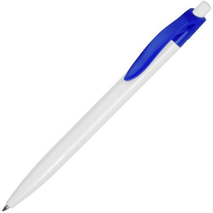 Шариковая ручка, белый/ярко-синий