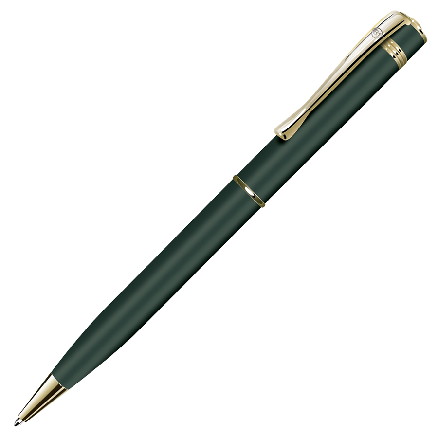 металлические ручки с логотипом, зеленый/золотистый