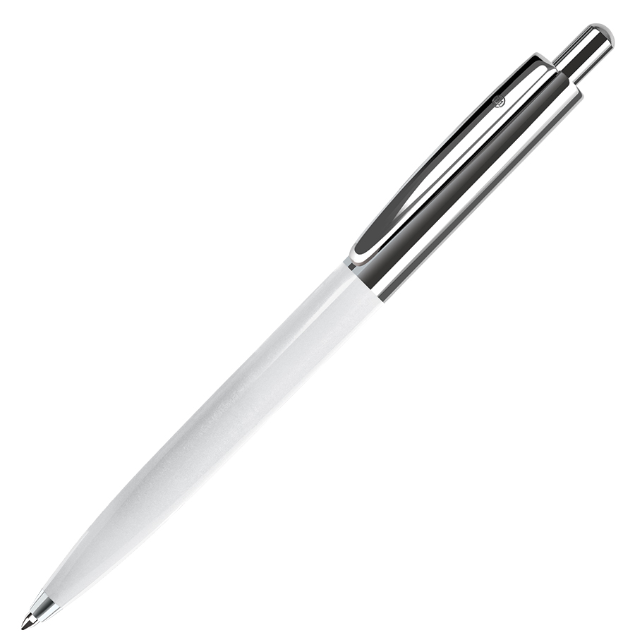 металлические ручки с логотипом, белая/серебристая