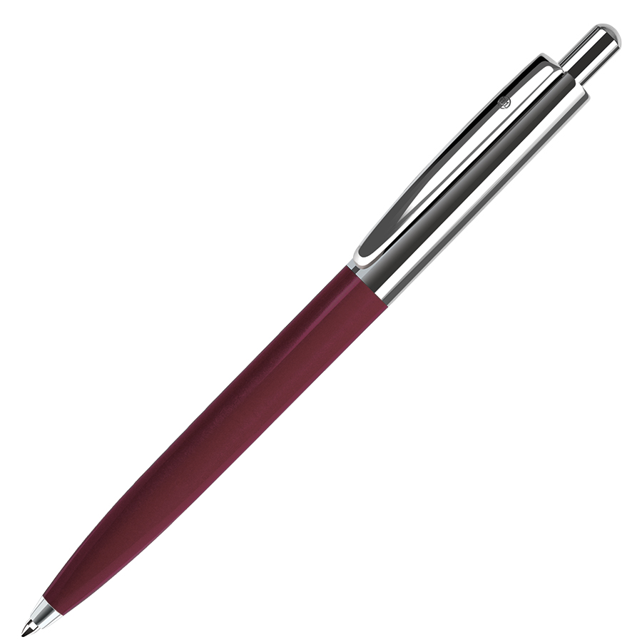 металлические ручки с логотипом, бордовая/серебристая
