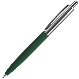 металлические ручки с логотипом, темно-зеленая/серебристая