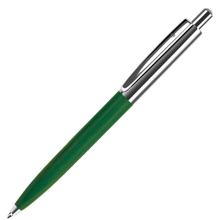 металлические ручки с логотипом, зеленая/серебристая