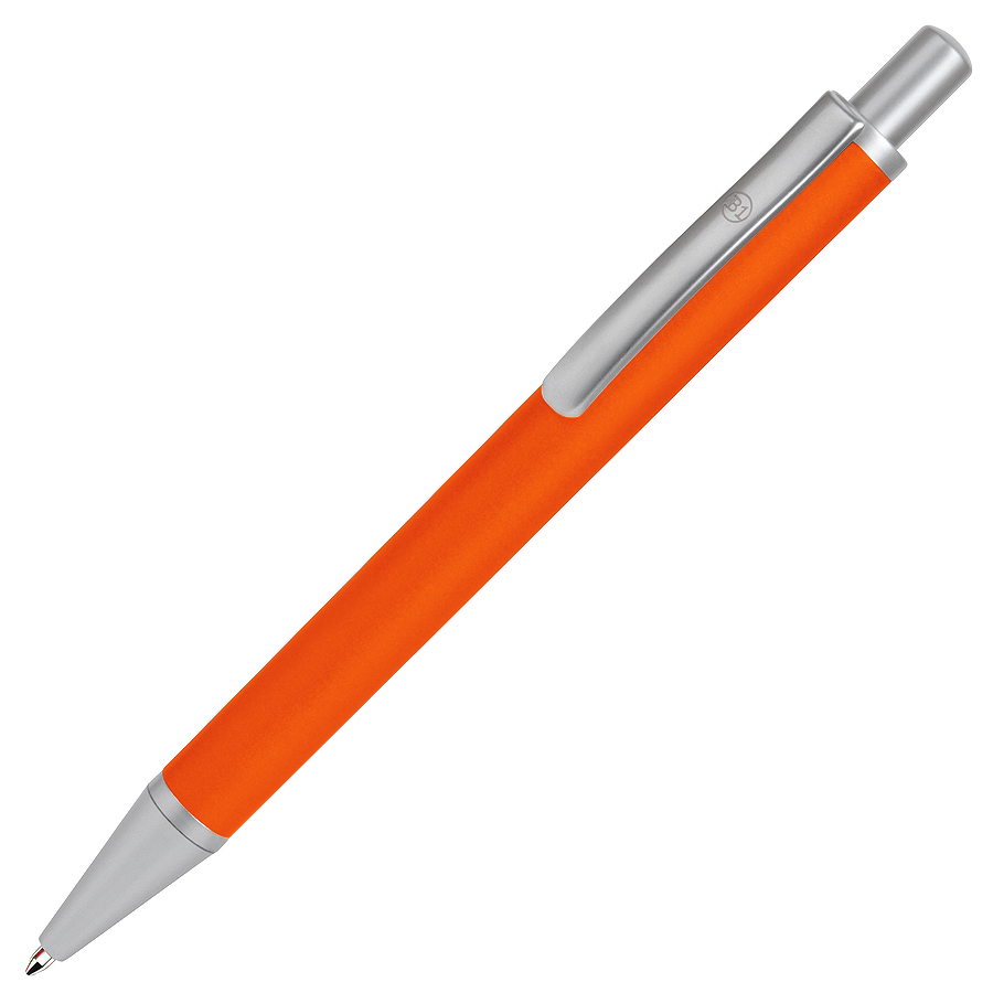 металлические ручки с логотипом, оранжевая/серебристая