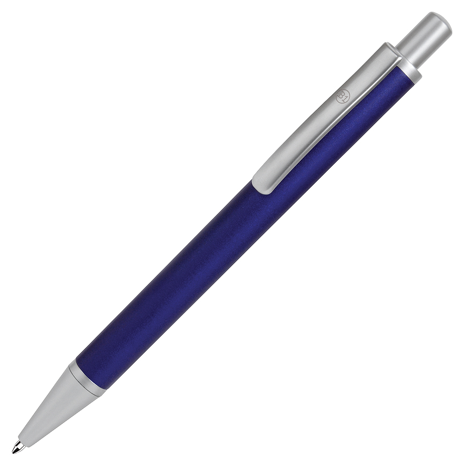 металлические ручки с логотипом, синяя/серебристая