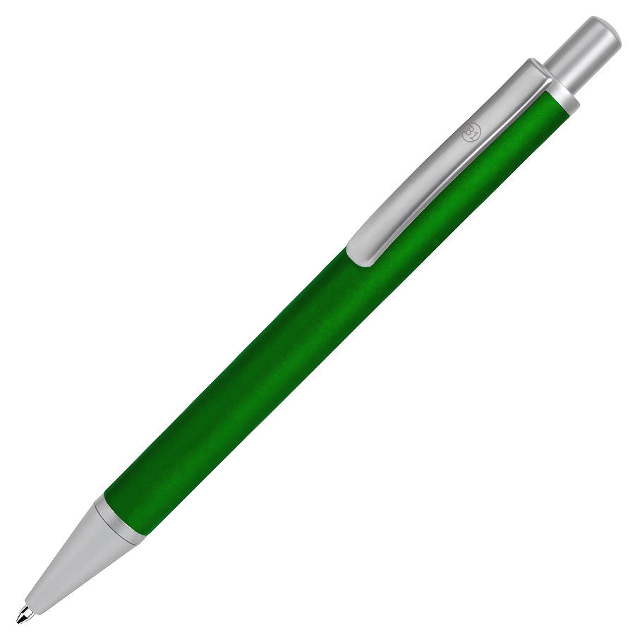 металлические ручки с логотипом, зеленая/серебристая