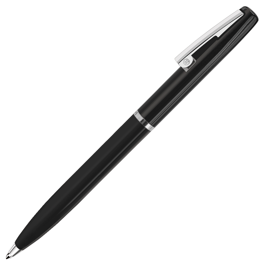 металлические ручки с логотипом, черная/серебристая