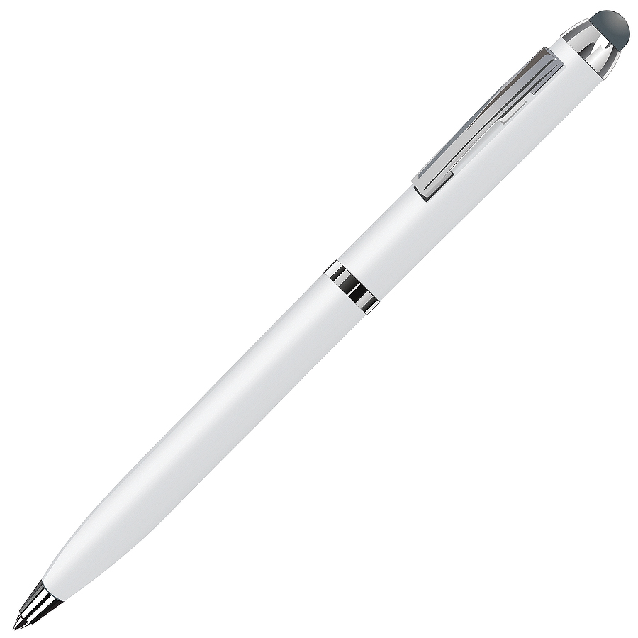 ручка со стилусом с логотипом, белая