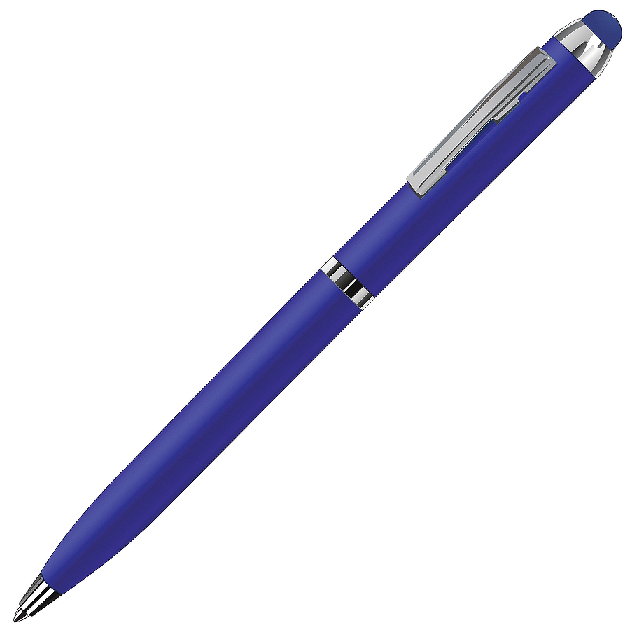 ручка со стилусом с логотипом, синяя