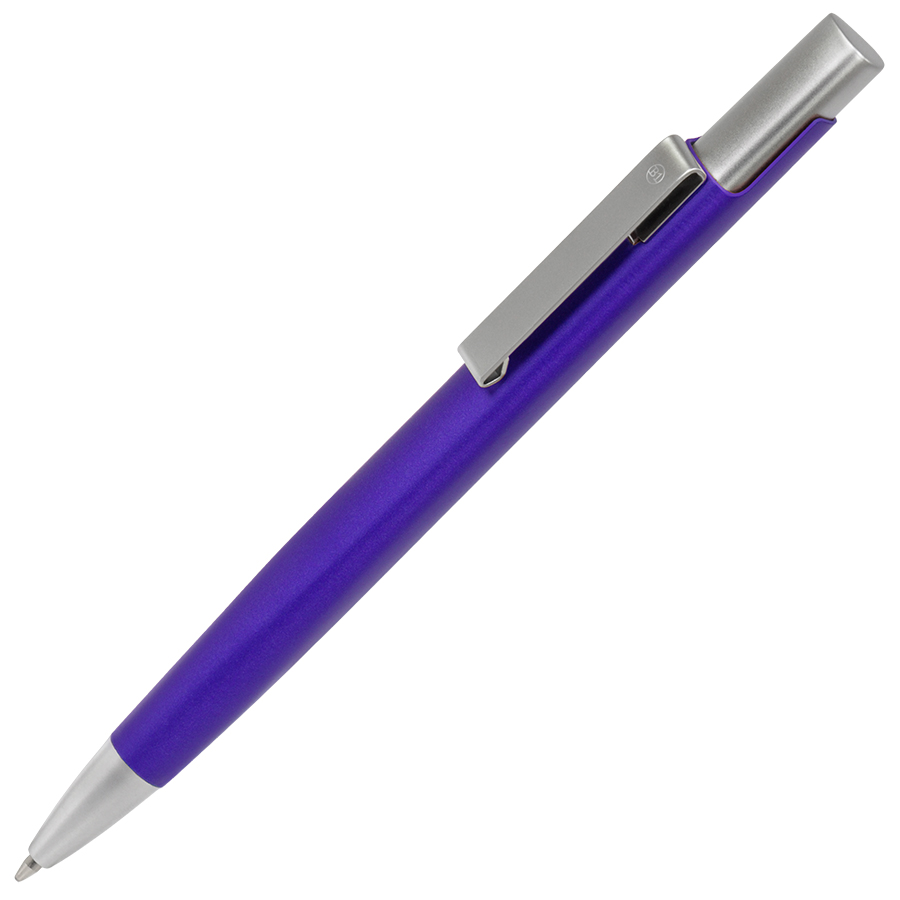 металлические ручки с логотипом, фиолетовая/серебристая