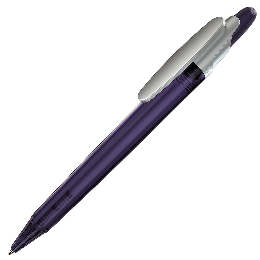 ручка с логотипом, пластиковая, фиолетовая/серебристая