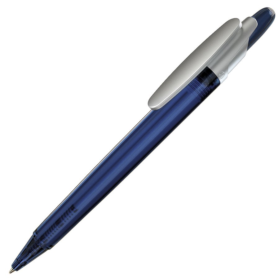ручка с логотипом, пластиковая, синяя/серебристая