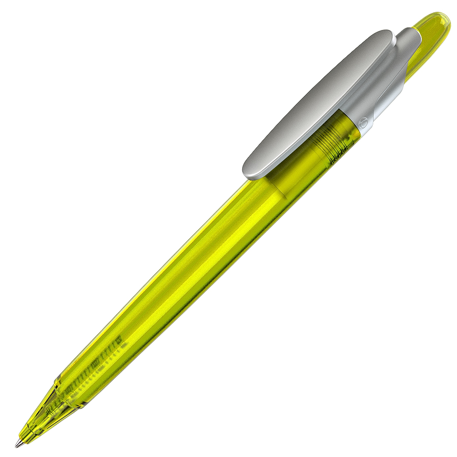 ручка с логотипом, пластиковая, желтая/серебристая