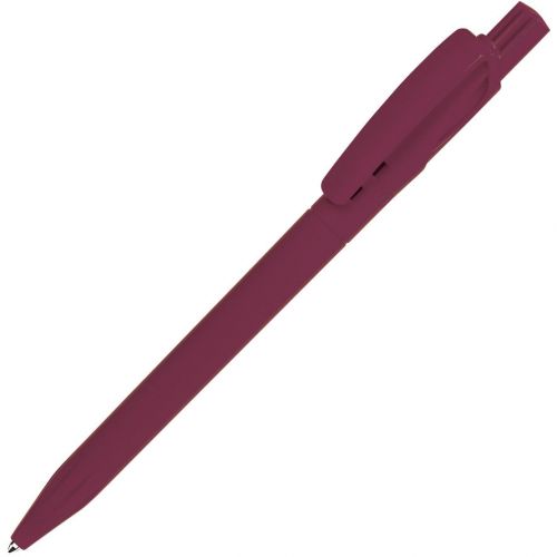 ручка с логотипом, пластиковая, полностью бордовая