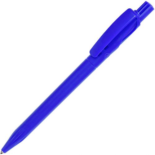 ручка с логотипом, пластиковая, полностью синяя