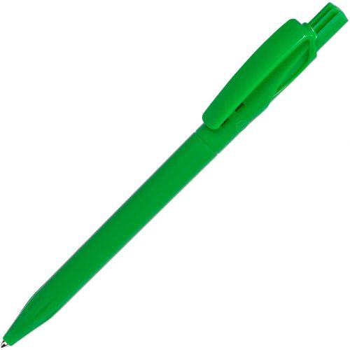 ручка с логотипом, пластиковая, полностью зеленая