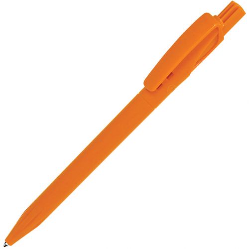 ручка с логотипом, пластиковая, полностью оранжевая