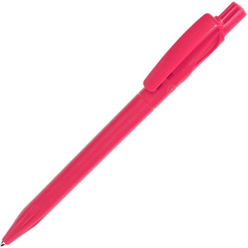 ручка с логотипом, пластиковая, полностью розовая
