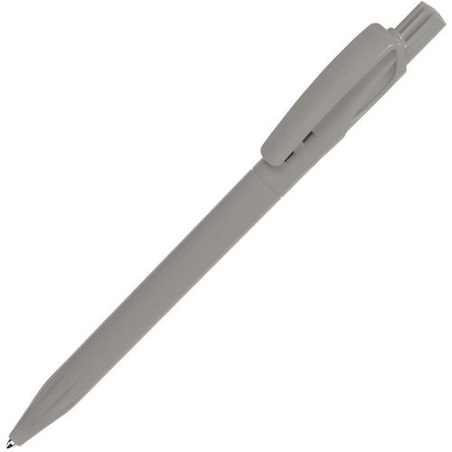 ручка с логотипом, пластиковая, полностью серая