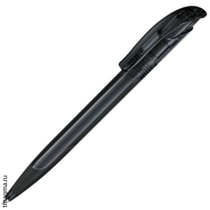 ручка Сенатор с логотипом, модель Senator Challenger Clear Soft Grip, цвет - прозрачный черный