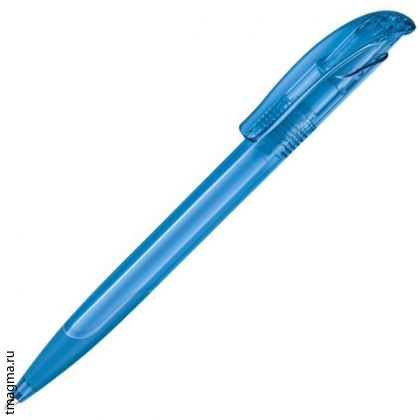 ручка Сенатор с логотипом, модель Senator Challenger Clear Soft Grip, цвет - прозрачный голубой