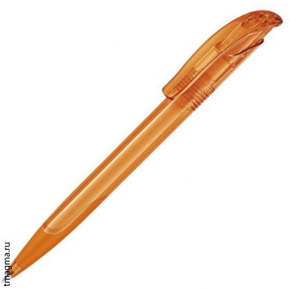 ручка Сенатор с логотипом, модель Senator Challenger Clear Soft Grip, цвет - прозрачный оранжевый