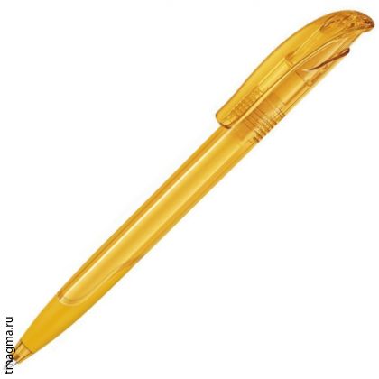 ручка Сенатор с логотипом, модель Senator Challenger Clear Soft Grip, цвет - прозрачный желтый