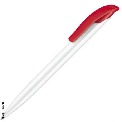 ручка Сенатор с логотипом, SENATOR Challenger Basic Polished, белая/красная