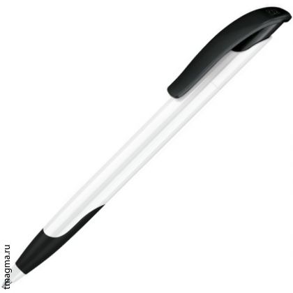 ручка Сенатор с логотипом, SENATOR Challenger Basic Polished, белая/черная
