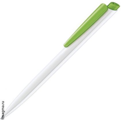 ручка Сенатор с логотипом, SENATOR Dart Basic Polished, белая/салатовая
