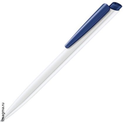 ручка Сенатор с логотипом, SENATOR Dart Basic Polished, белая/темно-синяя