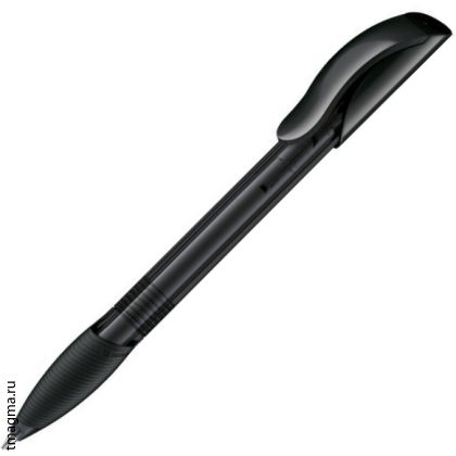 ручка с резиновым гриппом Senator Hattrix Clear Soft Grip, прозрачная черная