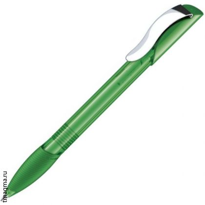 ручка с резиновым гриппом и металлическим клипом Senator Hattrix Clear Soft Grip Metal Clip, прозрачная зеленая 347