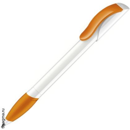 ручка с резиновым гриппом Senator Hattrix Polished Basic Soft Grip, белая/оранжевая 151