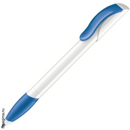 ручка с резиновым гриппом Senator Hattrix Polished Basic Soft Grip, белая/синяя 2935