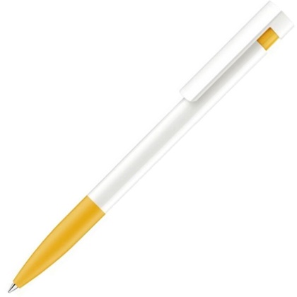 ручка Senator Liberty Polished Basic Soft Grip, белая/желтая 7408
