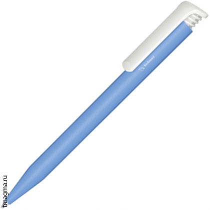 ручка Сенатор с логотипом, SENATOR Super-Hit Bio, голубая/белая